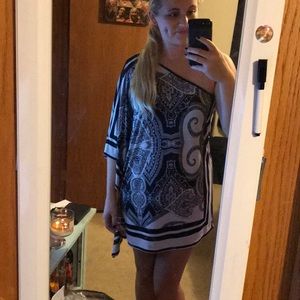 Patterned one shoulder dress